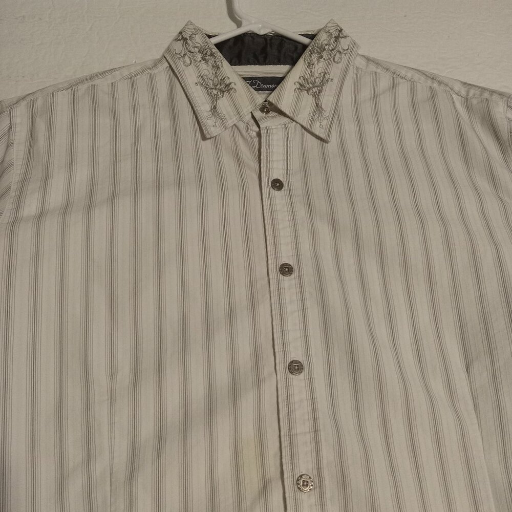 7 Diamonds Men's LS Metal Button Down Embroidered Western Shirt Size XXL